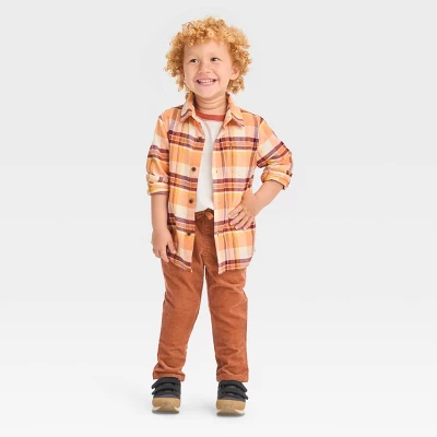 Toddler Boys' Pull-On Taper Fit Corduroy Pant - Cat & Jack™ Brown 4 Toddler Boys' Pull-On Taper Fit Corduroy Pant - Cat & Jack™ Brown - Image 2