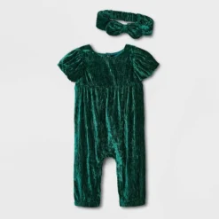 Baby Girls' Crinkle Crushed Velour Romper With Headband - Cat & Jack™ Green 9 Baby Girls' Crinkle Crushed Velour Romper With Headband - Cat & Jack™ Green -CAT and JACK Store GUEST 56876db2 997b 4eb3 b7ac 43b3460fd387