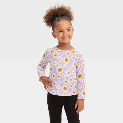 Toddler Girls' 3pk Long Sleeve T-Shirt - Cat & Jack™ Purple/Lavender/Yellow 3 Toddler Girls' 3pk Long Sleeve T-Shirt - Cat & Jack™ Purple/Lavender/Yellow