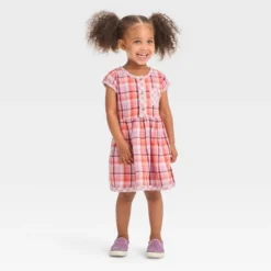 Toddler Girls' Plaid Dress - Cat & Jack™ Red/Pink/White -CAT and JACK Store GUEST 5bf16dbc 3a73 498d b735 301632af1c6a
