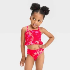 Toddler Girls' Tie-Dye Midkini Set - Cat & Jack™ Red -CAT and JACK Store GUEST 5c38a937 7378 45a6 9558 f020c5172b5f