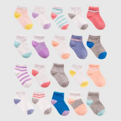 Baby Girls' 20pk Ankle Socks - Cat & Jack™ Pink 3 Baby Girls' 20pk Ankle Socks - Cat & Jack™ Pink
