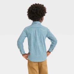 Toddler Boys' Long Sleeve 'Button-Up' Shirt - Cat & Jack⢠Dark Green