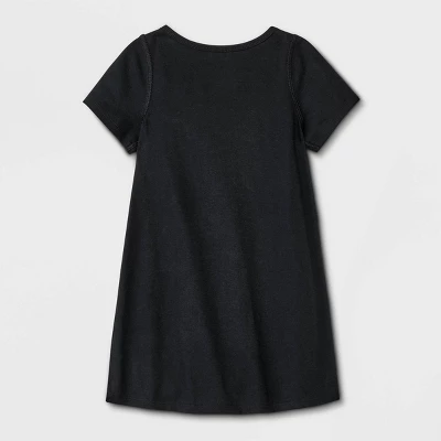 Toddler Girls' 2pk Adaptive Short Sleeve Halloween Dress - Cat & Jack™ Black/Pink 3 Toddler Girls' 2pk Adaptive Short Sleeve Halloween Dress - Cat & Jack™ Black/Pink