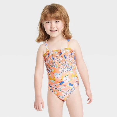Toddler Girls' Butterfly One Piece Swimsuit - Cat & Jack™ Orange 5 Toddler Girls' Butterfly One Piece Swimsuit - Cat & Jack™ Orange - Image 3