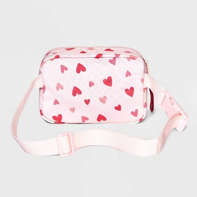 Girls' Heart Fanny Pack - Cat & Jack™ Pink 3 Girls' Heart Fanny Pack - Cat & Jack™ Pink