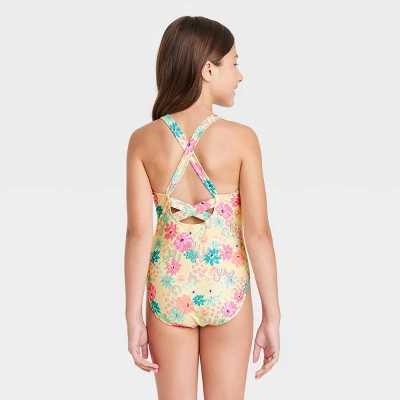 Girls' Happy Days One Piece Swimsuit - Cat & Jack™️ 4 Girls' Happy Days One Piece Swimsuit - Cat & Jack™️ - Image 2