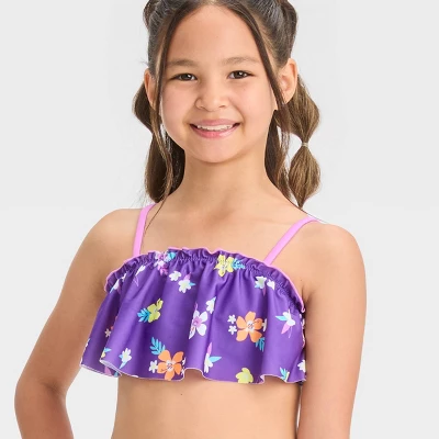 Girls' Simple Tropical Bikini Set - Cat & Jack™ Purple 3 Girls' Simple Tropical Bikini Set - Cat & Jack™ Purple