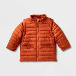 Toddler Adaptive Puffer Jacket - Cat & Jack™ Orange -CAT and JACK Store GUEST 662a3ad8 7e66 4ca6 9250 7896124ee25f