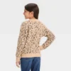 Girls' Leopard Print Short Open Layering Cardigan - Cat & Jack™ Beige
