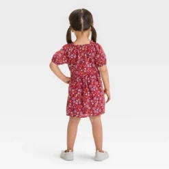 Toddler Girls' Short Sleeve Dress - Cat & Jack™ Burgundy