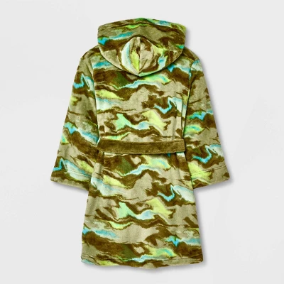 Boys' Marble Printed Robe - Cat & Jack™ Green 3 Boys' Marble Printed Robe - Cat & Jack™ Green