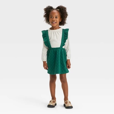Toddler Girls' Long Sleeve Skirtall Set - Cat & Jack™ Green 5 Toddler Girls' Long Sleeve Skirtall Set - Cat & Jack™ Green - Image 3