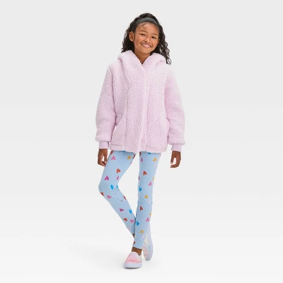 Girls' Cozy Faux Shearling Jacket - Cat & Jack™ 4 Girls' Cozy Faux Shearling Jacket - Cat & Jack™ - Image 2