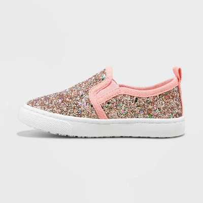 Toddler Girls' Madigan Slip-On Glitter Sneakers - Cat & Jack™ 3 Toddler Girls' Madigan Slip-On Glitter Sneakers - Cat & Jack™