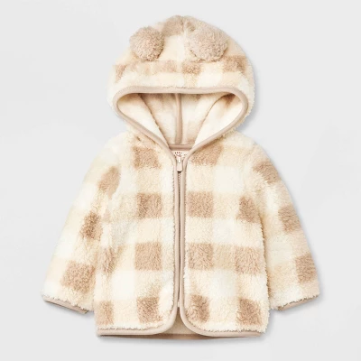 Baby Faux Fur Shearling Jacket - Cat & Jack™ Off-White 6 Baby Faux Fur Shearling Jacket - Cat & Jack™ Off-White - Image 4