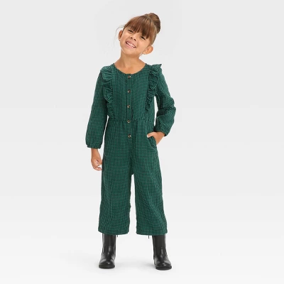 Toddler Girls' Ruffle Jumpsuit - Cat & Jack™ Green 4 Toddler Girls' Ruffle Jumpsuit - Cat & Jack™ Green - Image 2