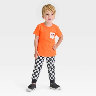 Toddler Boys' Halloween Short Sleeve T-Shirt And Jogger Pants - Cat & Jack™ Orange 4 Toddler Boys' Halloween Short Sleeve T-Shirt And Jogger Pants - Cat & Jack™ Orange - Image 2