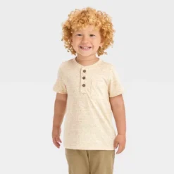 Toddler Boys' 2pk Short Sleeve T-Shirt - Cat & Jack⢠Cream/Gray