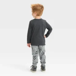 Toddler Boys' Halloween Long Sleeve T-Shirt And Fleece Jogger Pants - Cat & Jack⢠Black