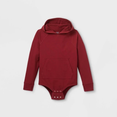 Boys' Adaptive Hooded Adjustable Bodysuit - Cat & Jack™ Burgundy 4 Boys' Adaptive Hooded Adjustable Bodysuit - Cat & Jack™ Burgundy - Image 2