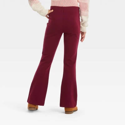 Girls' Pull-On Flare Ponte Pants - Cat & Jack™ 3 Girls' Pull-On Flare Ponte Pants - Cat & Jack™