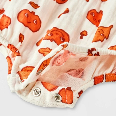 Baby Autumn Gauze Short Sleeve Romper - Cat & Jack™ Cream 5 Baby Autumn Gauze Short Sleeve Romper - Cat & Jack™ Cream - Image 3