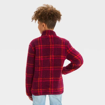 Boys' Plaid Pullover Sweatshirt - Cat & Jack™ Red 3 Boys' Plaid Pullover Sweatshirt - Cat & Jack™ Red