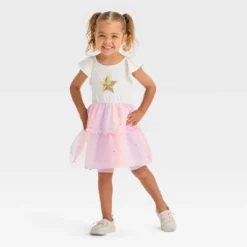 Toddler Girls' Star Short Sleeve Dress - Cat & Jack™ Cream -CAT and JACK Store GUEST 82da147a dda7 4410 912b e620a3883e35