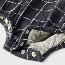 Baby Striped Gauze Tank Henley Romper - Cat & Jack™ Gray -CAT and JACK Store GUEST 877b9470 cec7 4564 b400 cdcffc3b2095