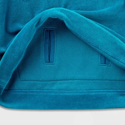 Girls' Adaptive Velour Sweatshirt - Cat & Jack™ Teal Blue 5 Girls' Adaptive Velour Sweatshirt - Cat & Jack™ Teal Blue - Image 3