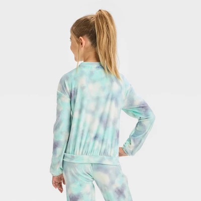 Girls' Microfleece Pullover Sweatshirt - Cat & Jack™ 2 Girls' Microfleece Pullover Sweatshirt - Cat & Jack™