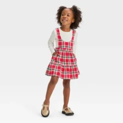 Toddler Girls' Plaid Skirtall Set - Cat & Jack™ Red -CAT and JACK Store GUEST 8d981449 0734 4d97 b990 5af8792732b1