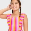 Girls' Rainbow Striped One Piece Swimsuit - Cat & Jack™ -CAT and JACK Store GUEST 8f5eac21 dcaf 40f7 a300 93b9ab6af3de