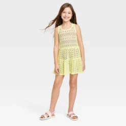 Girls' Solid Crochet Swimsuit Cover Up Dress - Cat & Jack™ -CAT and JACK Store GUEST 9879a8ae 51ed 444b 912e 4bdcb3a7e0db