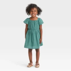 Toddler Girls' Dobby Dress - Cat & Jack™ Green -CAT and JACK Store GUEST 993da492 008e 418d 8708 37046cd1719e