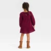 Toddler Girls' Floral Long Sleeve Dress - Cat & Jack™ Burgundy