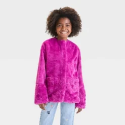 Kids' Solid Faux Fur Jacket - Cat & Jack™ Magenta 7 Kids' Solid Faux Fur Jacket - Cat & Jack™ Magenta -CAT and JACK Store GUEST 9a8a1e81 3c1b 4f46 a290 0017f74b660c