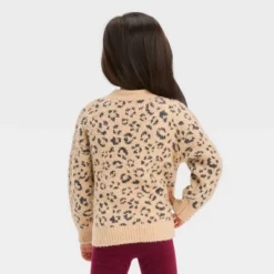Toddler Girls' Animal Jacquard Cardigan - Cat & Jack™ Beige