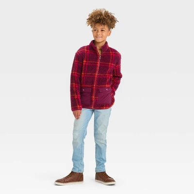Boys' Plaid Pullover Sweatshirt - Cat & Jack™ Red 4 Boys' Plaid Pullover Sweatshirt - Cat & Jack™ Red - Image 2
