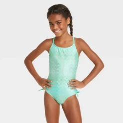 Girls' Fancy Scales One Piece Swimsuit - Cat & Jack™️ Light Teal Green -CAT and JACK Store GUEST addabc71 140c 4897 98bf db147c55ff0e