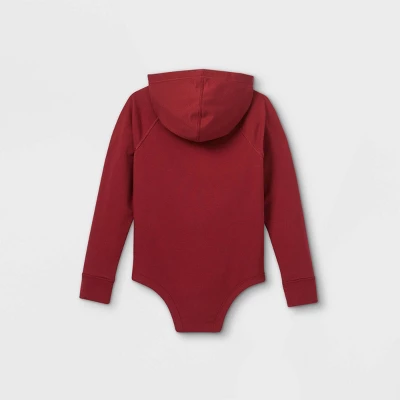 Boys' Adaptive Hooded Adjustable Bodysuit - Cat & Jack™ Burgundy 3 Boys' Adaptive Hooded Adjustable Bodysuit - Cat & Jack™ Burgundy