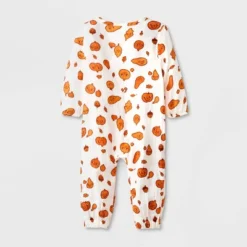 Baby Autumn Gauze Long Sleeve Romper - Cat & Jack™ Cream