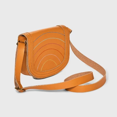 Girls' Rainbow Saddle Crossbody Bag - Cat & Jack™ Brown 3 Girls' Rainbow Saddle Crossbody Bag - Cat & Jack™ Brown