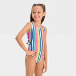 Girls' Playa Striped One Piece Swimsuit Set - Cat & Jack™