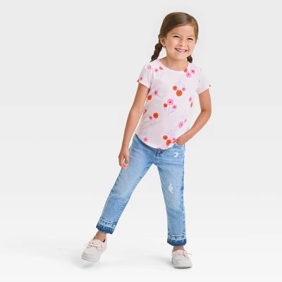 Toddler Straight Released Hem Jeans - Cat & Jack™ Blue 4 Toddler Straight Released Hem Jeans - Cat & Jack™ Blue - Image 2