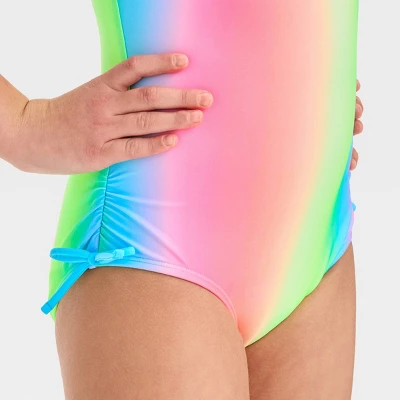 Girls' Rainbow Ombre Design One Piece Swimsuit - Cat & Jack™ 3 Girls' Rainbow Ombre Design One Piece Swimsuit - Cat & Jack™