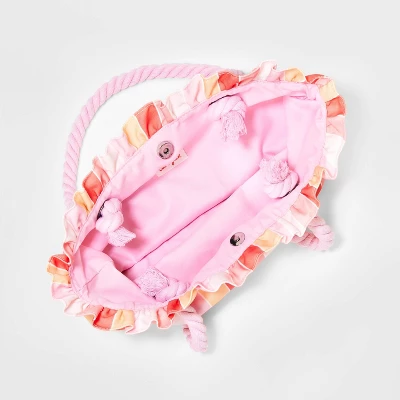 Girls' Striped Tote Bag - Cat & Jack™ Pink 4 Girls' Striped Tote Bag - Cat & Jack™ Pink - Image 2