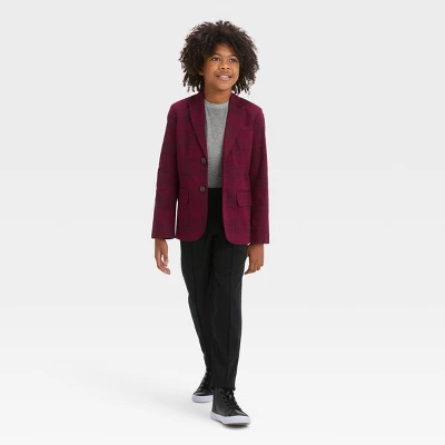 Boys' Plaid Blazer - Cat & Jack™ Red 4 Boys' Plaid Blazer - Cat & Jack™ Red - Image 2