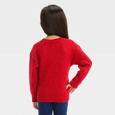 Toddler Girls' Stars Pullover Sweater - Cat & Jack™ Red 3 Toddler Girls' Stars Pullover Sweater - Cat & Jack™ Red